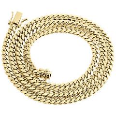 10K Yellow Gold Solid Miami Cuban Link Chain 5mm Box Clasp Necklace 22-30 Inch