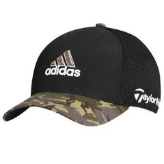 TaylorMade Adidas Golf Tour Mesh FlexFit Black/Camo Camouflage Fitted Hat Cap