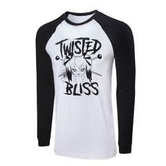 Official WWE Authentic Alexa Bliss "Twisted Bliss" Raglan T-Shirt Black/White