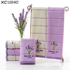 XC USHIO One Piece High Quality 100% Cotton 34*75cm Lavender Face Towel Soft Absorbent Romatic Lovers Towel Gift Bath Accesory