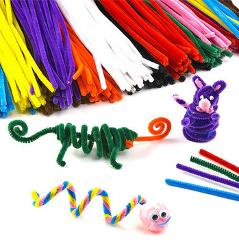 100pcs Montessori Materials Chenille Children Educational Toy Crafts For Kids Colorful Pipe Cleaner Toys Craft Design Create Toy