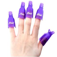 10pieces/Lot New Transparent/Purple/Pink Plastic Nail Polish Remover Nail clip Environmental Manicure Tool Remove Nail Polish
