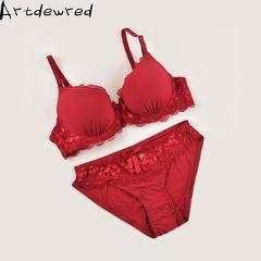 Artdewred Brand Underwear Women Bra Set Push up Noble Brassiere Big Size bra panty 36 38 40 42 44 ABC Cup Women's Lingerie set