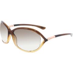 Tom Ford Women's Gradient Jennifer FT0008-50F-61 Tan Oval Sunglasses