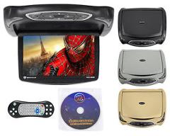 Rockville RVD14BGB Black/Grey/Tan 14" Flip Down Car Monitor w DVD/HDMI/Games/USB