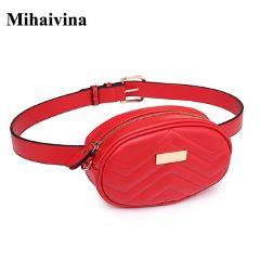 Mihaivina Women Waist Bag Fashion Lady Suede Chain Shoulder Bags Leather Hip Belt Bum Female Travel Pouch Bags Fanny Waist Pack
