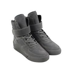 Radii Apex Mens Gray Suede High Top Lace Up Sneakers Shoes