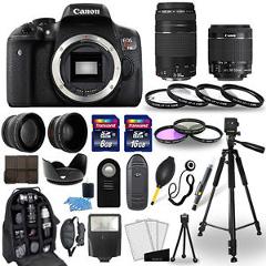 Canon Eos Rebel T6I Camera + 18-55mm stm + 75-300mm + 30 Piece Accessory Bundle