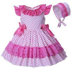 Pettigirl Newest Summer Pink Flower Girl Dressing Batwing Sleeve With Hairhand Princess Dress Girls Clothing G-DMGD004-B13