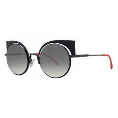 Fendi FF 0177/S 003/VK Matte Black Gray Gradient Womens Round Cat Eye Sunglasses