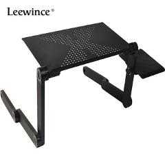 Leewince Computer Desks Portable Adjustable Foldable Laptop Notebook Lap PC Folding Desk Table Vented Stand Bed Tray