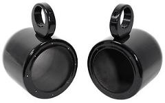 Pair Rockville MAC65B 6.5" Black Aluminum Wakeboard Tower Speaker Pod Enclosures