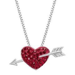 Crystaluxe Heart & Arrow Pendant with Swarovski Crystals