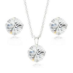 Sterling Silver Swarovski Elements Necklace & Stud Earrings Set