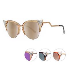 Fendi FF 0041/S Iridia Women's Semi Rimless Cat Eye Sunglasses