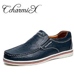 CcharmiX Brand Minimalist Design Split Leather Men Dress Shoes Hot Sell Mens British Style Boat Shoes Big Size Driving ManFlats