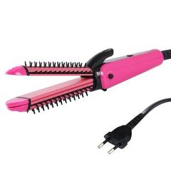 Straightening Corrugated Iron Ceramic Hair Straightener and Hair Curler Professional Curling Wand Iron Hair Styling Tools 3 in 1