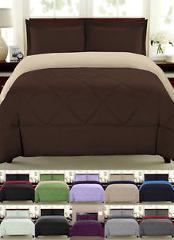 Down Alternative Comforter Reversible Bedding 3pc Set All Sizes 90 GSM 14 Colors