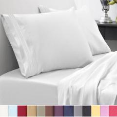 Egyptian Comfort 1800 Thread Count 4 Piece Bed Sheet Set Deep Pocket