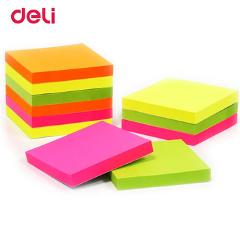 Deli 100 sheets Self Adhesive Memo Pad Sticky school & office stationery Candy Color Sticky Notes Bookmark Memo Sticker Paper