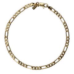 18K Gold Plated Figaro Chain Anklet / Ankle Bracelet - LIFETIME WARRANTY