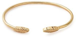 Alex And Ani Feather Cuff - 14K GP - PC17CF05G