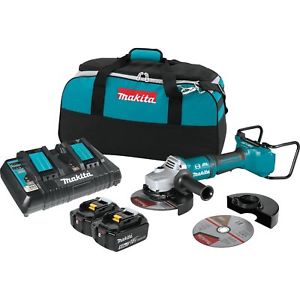 Makita 18V 5.0Ah X2 LXT Lithium Ion Brushless Cordless 7 Inch Angle Grinder Kit