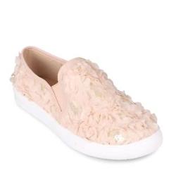 Women's Shoes Frills Slip-on Sneakers Black or Nude Color - Brand New with box