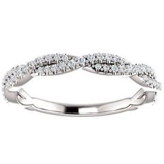 1/5ct Diamond Woven Vine Wedding Ring Stackable Intertwined Band 14k Gold