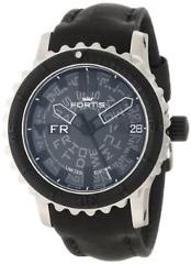 Fortis Men's 675.10.81 L.01 B-47 Big Black Automatic Black Leather Date Watch
