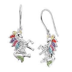 Crystaluxe Unicorn Drop Earrings with Swarovski Crystals in Sterling Silver