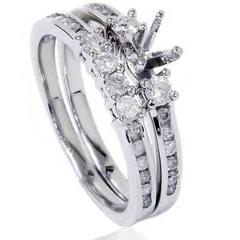 1/2ct Diamond Engagement Wedding Ring Semi Mount 14K White Gold