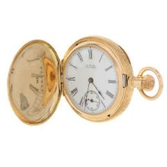 A.W. Co Waltham 14K Yellow/Rose/Green/White Gold Manual Wound Pocket Watch