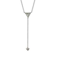 Charles & Colvard Forever Classic Triangle Moissanite Drop Necklace