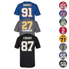 NHL Reebok Player Name & Number Team Logo Jersey Short Sleeve T-Shirt Men's