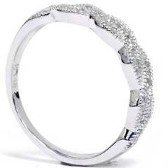 1/8ct Pave Diamond Infinity Vintage Wedding Anniversary Ring 14K White Gold