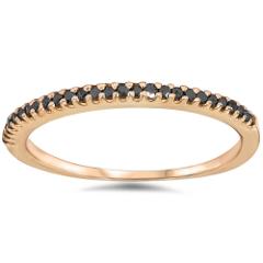 1/10ct Treated Black Diamond Stackable Ring 14K Rose Gold