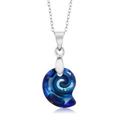 Bermuda Blue Simulated Shell Pendant Necklace Created with Swarovski® Crystals