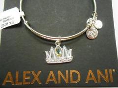 Alex and Ani Queen Mom Bangle Bracelet Shiny Silver NWTBC