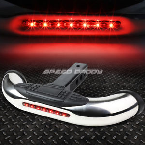 STAINLESS STEEL 1.25"/2" RECEIVER CLASS III LED REAR TRAILER HITCH STEP BAR