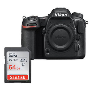 Nikon D500 Digital SLR Camera 20.9MP DX-Format Body + 64gb Memory Kit Brand New
