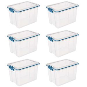 Sterilite 20 Quart Gasket Box with Clear Base and Lid (6 Pack) | 19324306