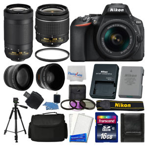 Nikon D5600 Digital SLR Camera + 16GB Top Value Bundle + 18-55mm VR + 70-300mm