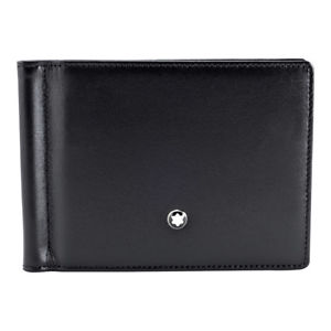 MontBlanc Meisterstuck 6 CC Mens Leather Wallet With Money Clip