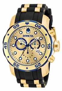 Invicta 17887 Men's Gold Steel & Rubber Strap Gold Dial Dive Watch