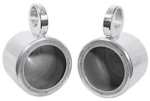 Pair Rockville 6.5" Polished Silver Aluminum Wakeboard Tower Speaker Enclosures