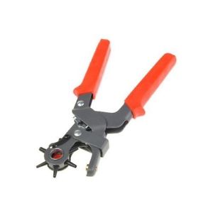 Professional Leather Hole Punch Pliers HEAVY DUTY Belt Holes Revolving Hand NEW