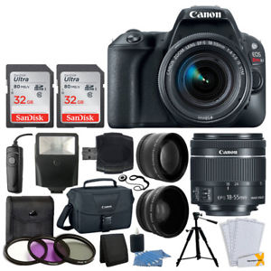 Canon EOS Rebel SL2 + EF-S 18-55mm IS STM Lens + Qualilty Tripod + 64GB Card