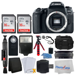 Canon EOS 77D Digital SLR DSLR Camera Body + 32GB + Ultimate Accessory Kit New