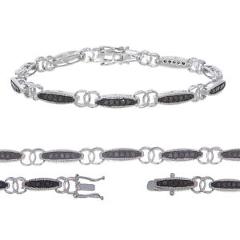 1 CT Black Diamond Bracelet in Sterling Silver